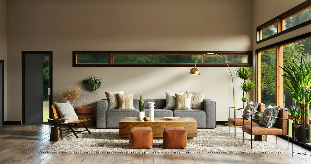 A warm, professionally finished interior photo